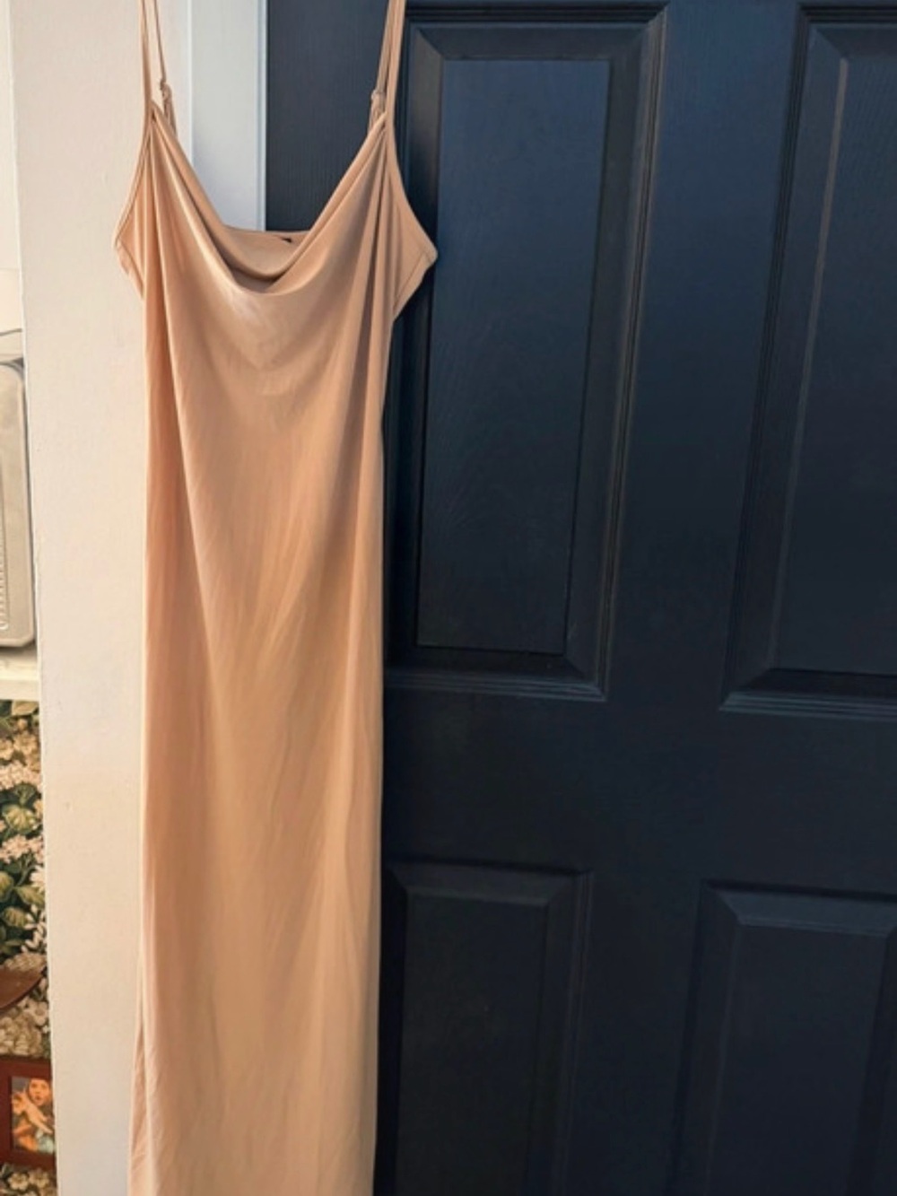 Bebe Cowl Neck Slip Dress – Camel/Tan